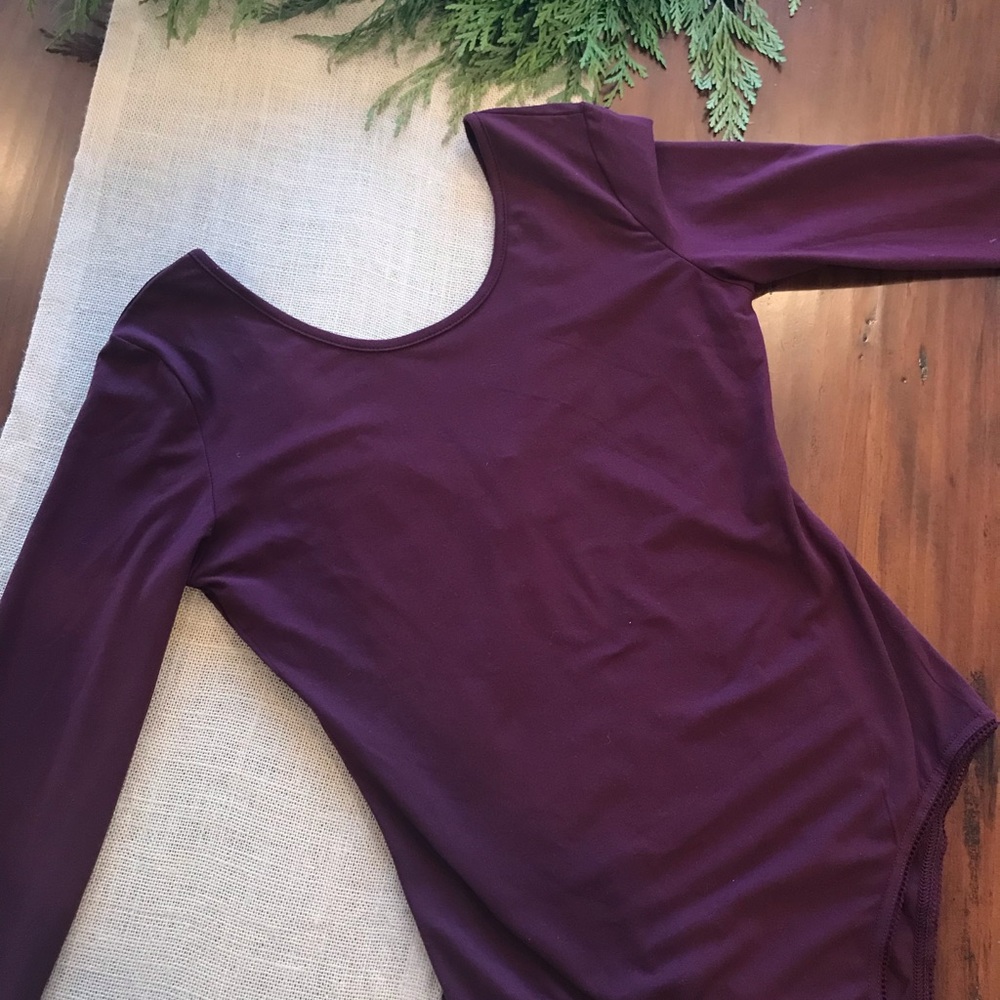 Say What? Scoop Neck Long Sleeve Bodysuit